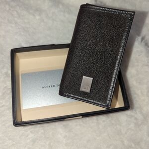 Dunhill Genuine Leather Wallet Textured Black Card Key Holder Mens Luxury Wallet